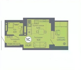 Продается студия, 23,9 м²