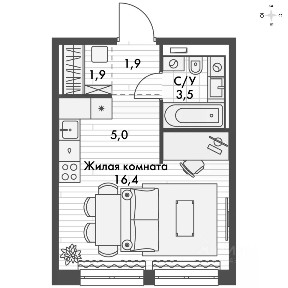 Продается студия, 28,7 м²