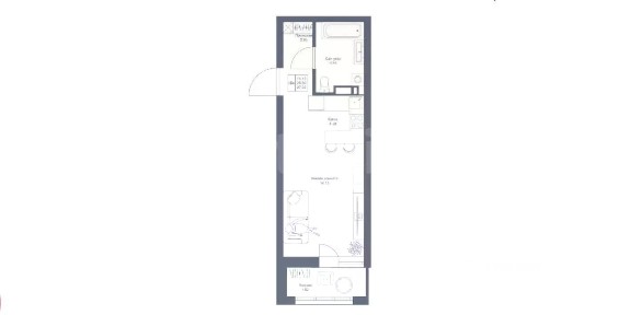 Продается 1-комн. квартира, 27,32 м²