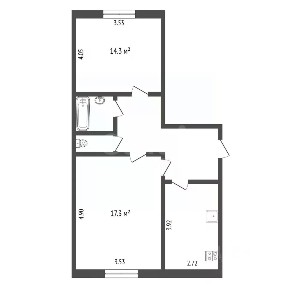 Продается 2-комн. квартира, 52,5 м²