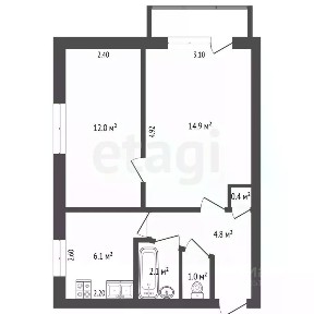Продается 2-комн. квартира, 41,3 м²