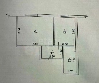 Продается 1-комн. квартира, 34,6 м²