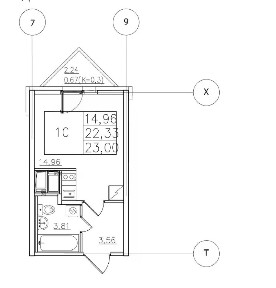 Продается студия, 22,4 м²