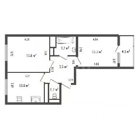 Продается 2-комн. квартира, 53 м²