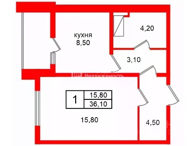 Сдается 1-комн. квартира, 36,1 м²