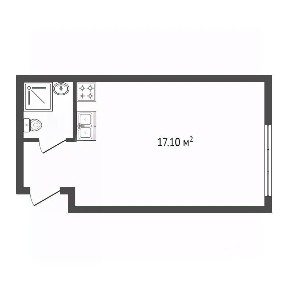 Продается студия, 17 м²