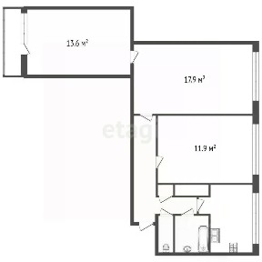 Продается 3-комн. квартира, 59,9 м²
