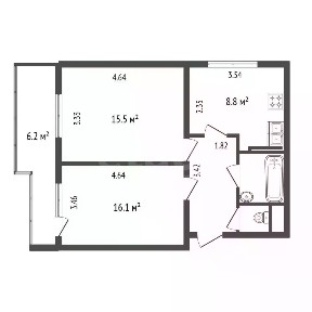 Продается 2-комн. квартира, 49,9 м²