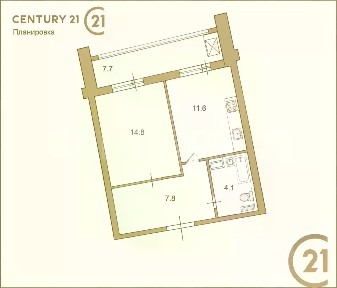 Продается 1-комн. квартира, 38,3 м²