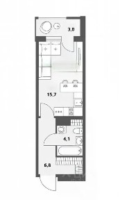 Продается студия, 26,5 м²