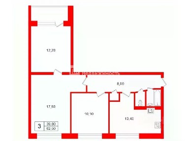 Продается 3-комн. квартира, 62,5 м²