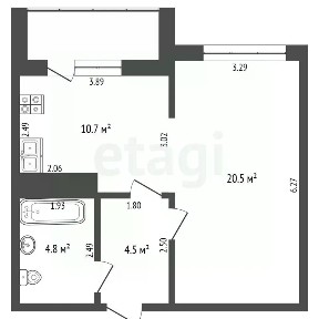 Продается 1-комн. квартира, 43 м²