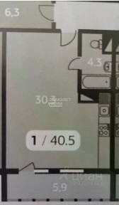 Продается студия, 40,5 м²