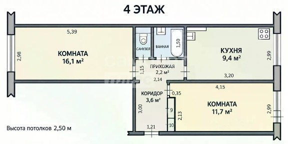 Продается 2-комн. квартира, 46,9 м²