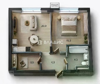 Продается 1-комн. квартира, 47,4 м²