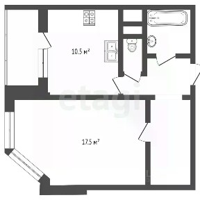 Продается 1-комн. квартира, 42,8 м²