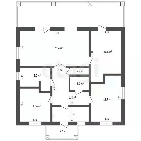 Продается 1-этажный дом, 116 м²