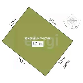 Продается участок, 9,68 сот.