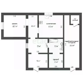 Продается 1-этажный дом, 80 м²