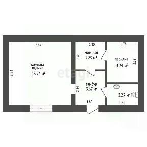Продается 1-этажный дом, 42 м²