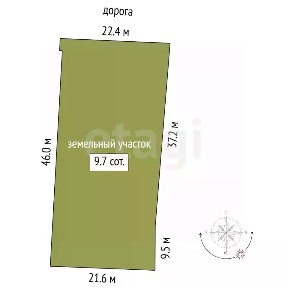 Продается 1/2 часть дома, 76,4 м²