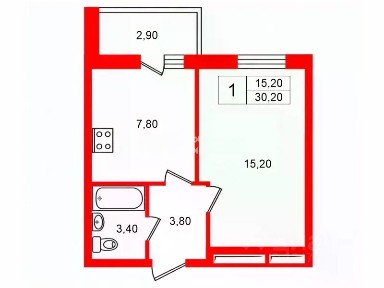 Сдается 1-комн. квартира, 30,2 м²