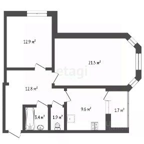 Продается 2-комн. квартира, 62,1 м²