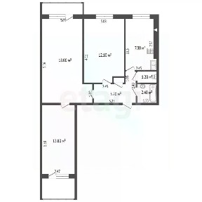 Продается 3-комн. квартира, 60 м²