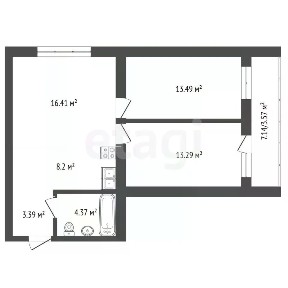 Продается 2-комн. квартира, 62,85 м²
