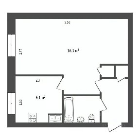 Продается студия, 29,1 м²