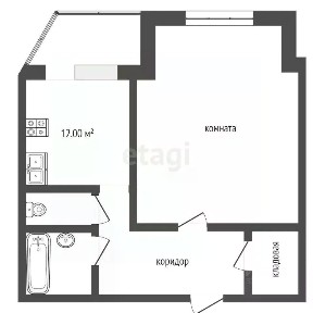 Продается 1-комн. квартира, 43,3 м²