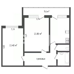 Продается 2-комн. квартира, 46 м²