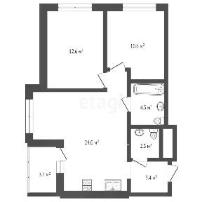 Продается 2-комн. квартира, 57,9 м²