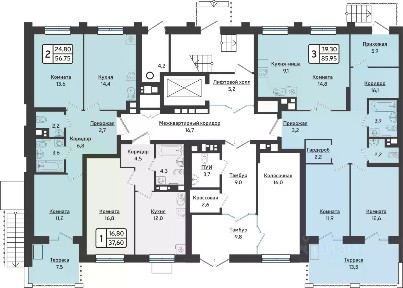 Продается 2-комн. квартира, 57,17 м²