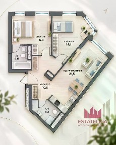Продается 2-комн. квартира, 73,5 м²