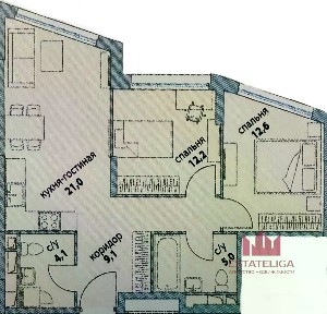 Продается 2-комн. квартира, 63,8 м²