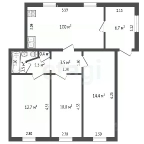 Продается 3-комн. квартира, 68,7 м²