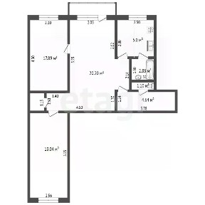 Продается 3-комн. квартира, 57,5 м²