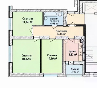 Продается 3-комн. квартира, 69,1 м²