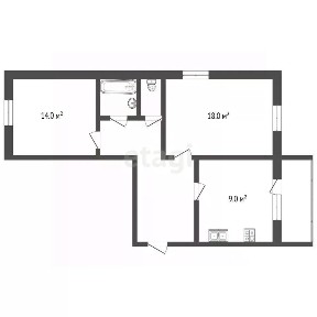 Продается 2-комн. квартира, 55 м²