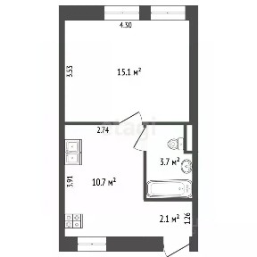 Продается 1-комн. квартира, 31,6 м²