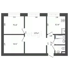 Продается 3-комн. квартира, 56 м²