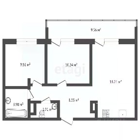 Продается 2-комн. квартира, 53,1 м²