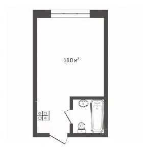 Продается студия, 18 м²