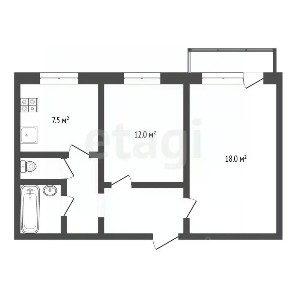 Продается 2-комн. квартира, 50,9 м²