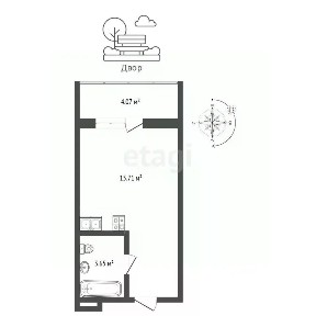 Продается студия, 25,2 м²