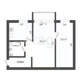 Продается 2-комн. квартира, 45,3 м²