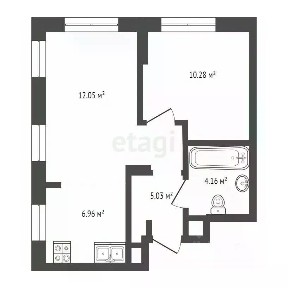 Продается 1-комн. квартира, 38,48 м²