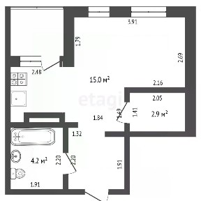Продается студия, 28,7 м²