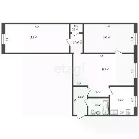 Продается 3-комн. квартира, 56 м²
